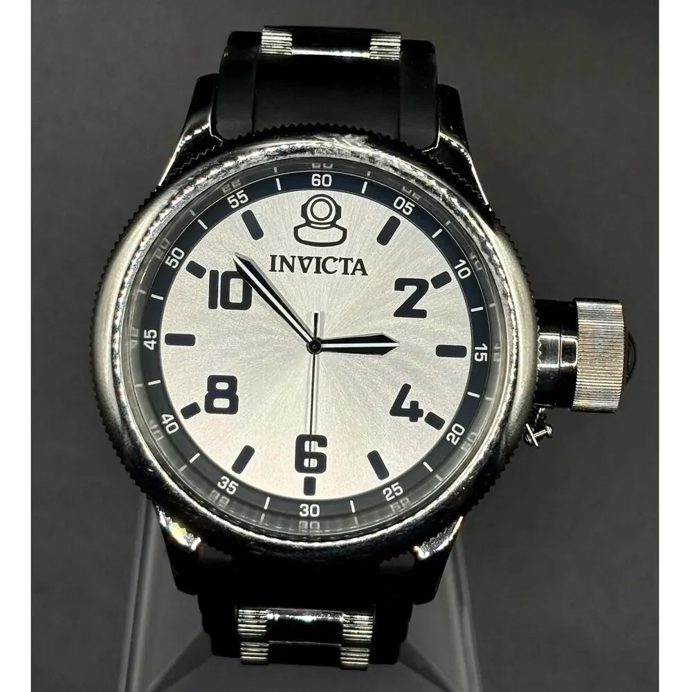 Invicta Russian Diver 1435 51.5mm Silver Dial Swiss Parts Men’s Watch Full Set